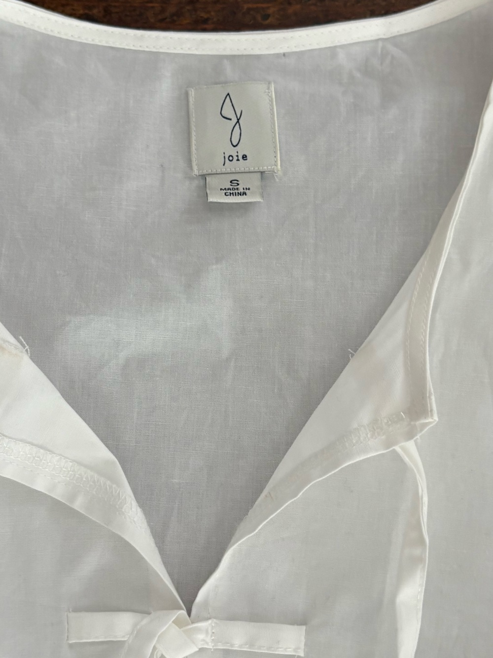 Joie White Tie-Front Cotton Dress - Picture 2 of 3